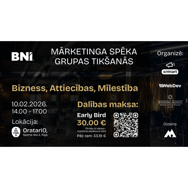 Dalība uzņēmēju pasākumā - BNI Mārketinga un Pasākuma spēka grupas tikšanās