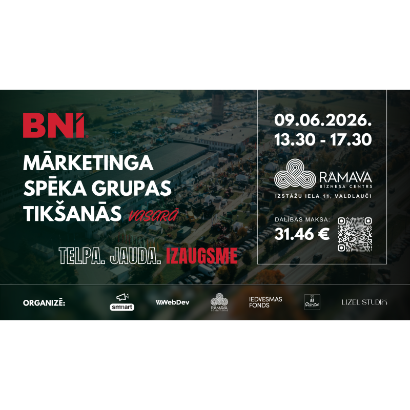 Dalība uzņēmēju pasākumā - BNI Mārketinga un Pasākuma spēka grupas tikšanās